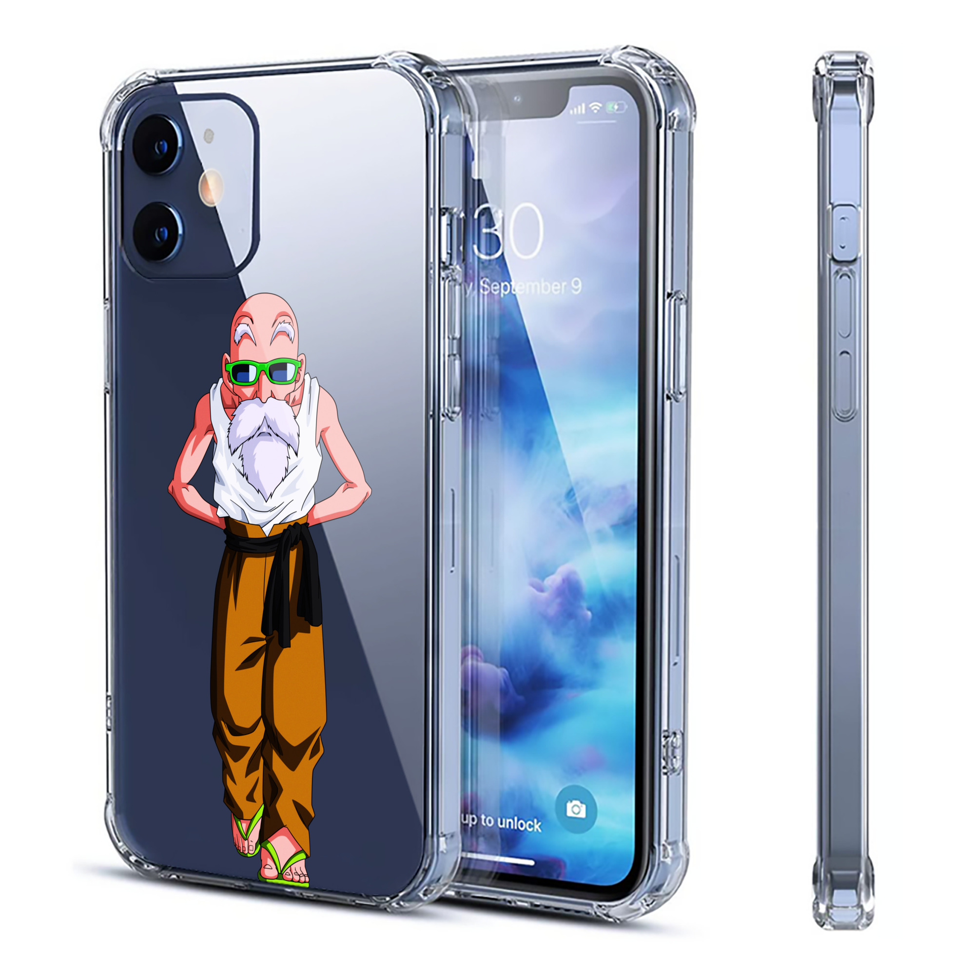 （画像用） ドラゴンボール 亀仙人（かめせんにん） DRAGON BALL Master Roshi Kame Sennin 【iPhone 12シリーズ対応】透明スマホケース（クリアソフトケース）